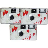 Photo Porst 3x Einwegkamera fliegende Herzen weiß MHD 12.2025 Einwegkamera