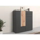 Cotta Highboard »Montana«, Stauraumschrank inkl. LED-Beleuchtung, mit Push-To-Open, Breite 120 cm, schwarz