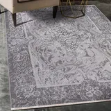 Mazovia Orientalisch Vintage Teppich - Kurzflor - Weich Traditioneller Teppich für Wohnzimmer, Schlafzimmer, Esszimmer - ÖKO-TEX Wohnzimmerteppich - Teppiche mit Fransen Beige Grau 160 x 230 cm