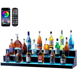 VEVOR Barregal Weinregal LED Beleuchtung Wandmontage 3-stufig 121cm Display
