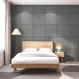 [neu.holz] Akustik-Wandpaneel Vang hellgrau 8 St. 60 x 60 cm