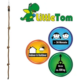 LittleTom Kinder Kletterseil mit Knoten 200 cm Outdoor Kletter-Tau Knoten-Seil Natur