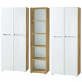 moebel-dich-auf Aktenschrank MONTERREY (Büroschrank Büromöbel, Set 1) abschließbar, Front und Oberboden aus Glas beige