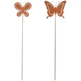 Mica decorations Gartenstecker Schmetterling 115 cm Braun
