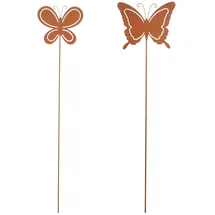 Mica decorations Gartenstecker Schmetterling 115 cm Braun