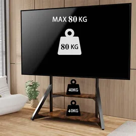 Wisfor TV Ständer Höhenverstellbar, TV Standfuss Universal Fernsehstand mit AV-Ablagen für 40"–75", VESA 600x400mm, bis Max 80kg - Schwarz