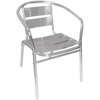 Gastro Bistrostühle Bolero aus Aluminium mit gerundeter Armlehne - 4 Stück