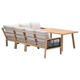 Garden Impressions Decala Lounge-Dining set - 5- teilig - aluminium hell Teaklook - desert sand - Braun