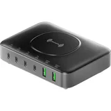 4smarts 7in1 (100 W), USB Ladegerät, Grau, Schwarz