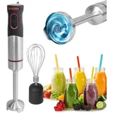 Classbach classbach® Stabmixer Set, 2in1 Handmixer Set inkl. Schneebesen + Pürierstab, Mixer, XXL-Mixstab, Edelstahl, 1000 Watt