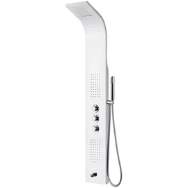 Aloni Duschpaneel mit Thermostat Duschsäule 5 Funktionen Regendusche Duschsystem mit Armatur Dusche Komplett Weiß