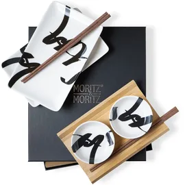 Moritz & Moritz Sushi Geschirr Set 8-tlg. für 2 Personen Schwarz