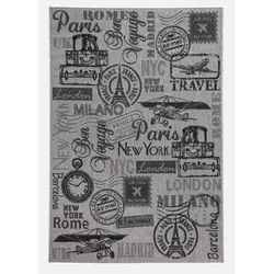 bonprix In- und Outdoor Teppich mit nostalgischen Motiven, grau, 160x230 cm