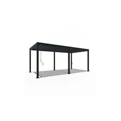 Weide Deluxe | Voll-Alu Pavillon | 3 x 6 M | Lamellendach anthrazit | Pergola freistehend