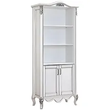 JV Möbel Kinderbücherregal Elegantes  weißes Holz  Buche massiv weiß
