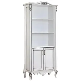 JV Möbel Kinderbücherregal Elegantes  weißes Holz  Buche massiv weiß