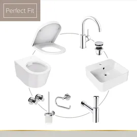 Lenz Gästebad-Set 'Perfect Fit' weiß/chrom 8-teilig