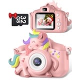 Kinderkamera, Gofunly Kinder Kamera 1080P 2,0-Zoll-Bildschirm Kamera Kinder mit 32GB-Karte Selfie Digitalkamera Kinder Fotoapparat Kinder für 3-12 Jahre Jungen und Mädchen Weihnachten Spielzeug