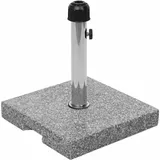 Mendler Sonnenschirmständer HWC-F92, Schirmständer Schirmhalter, Granit 23kg eckig grau