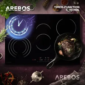 Arebos Elektro-Kochfeld 5 Kochzonen