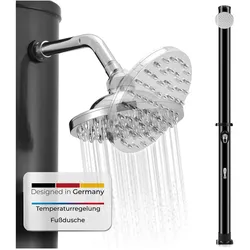 Juskys Solardusche Victoria 20 l – Gartendusche mit Regendusche – Schwarz