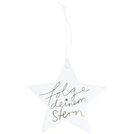 r√§der design Dekoanhänger Stern aus Porzellan "folge deinem Stern" von räder design - Weihnachten Weihnachtsdekoration
