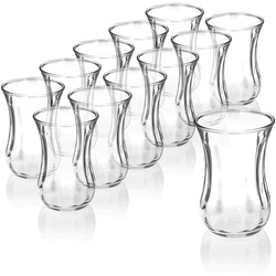 Pasabahce Teeglas 12er-Set 42021 Türkische Teegläser Teeglas Tee Glas "Optik" 120cc Gläser-Set