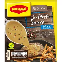 MAGGI Für Genießer 3 Pfeffer Sauce fettarm aromatisch fein scharf 33g