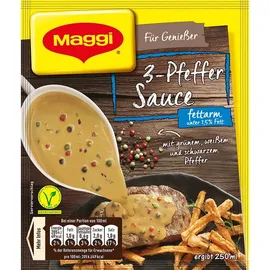 MAGGI Für Genießer 3 Pfeffer Sauce fettarm aromatisch fein scharf 33g