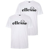 Ellesse T-Shirt, FUENTI, 2er Pack - Oberteil, Baumwolle, Rundhals, kurz, Logo, einfarbig Weiß 2XL