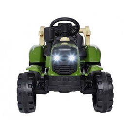Actionbikes Motors Elektro-Kindertraktor, Anhänger mit Kippfunktion, Ledersitz, Hupe, Fernbedienung, LED, Motorsound (Grün)