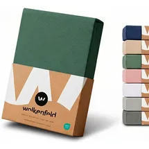 Wolkenfeld Spannbettlaken Jersey 140 x 200 - 160 x 200 - 180 x 200 - 200 x 200 cm Waldgrün