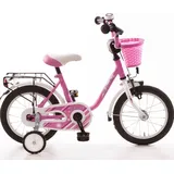 Kinderfahrrad 14 Zoll Rücktrittbremse Fahrrad Kinder Mädchen Mädchenfahrrad Pink - Rosa