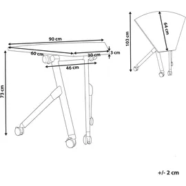 Beliani Schreibtisch Bendi Weiß