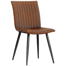MASSIVMOEBEL24.DE Stuhl Echtleder 45x62x88 cognac IRON Label #10