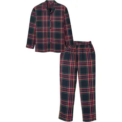 bonprix Flanell Pyjama, blau, 52/54 (L), Flanell