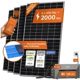 Solarway All In One 2000W Balkonkraftwerk komplett Solarpaket mit 1,6 kWh Anker Solix 2 PRO Speicher, Plug&Play