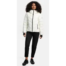 Marikoo Winterjacke Damen (XS-3XL) - Wasserabweisend, Warm, Kapuze abnehmbar, Winddicht - Steppjacke, Frauen - Stehkragen, 4 Taschen, verlängerter Zipper - Offwhite M