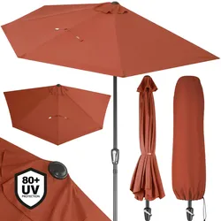 Kingsleeve Sonnenschirm halbrund 2,7m UV-Schutz 80+ Abdeckung creme