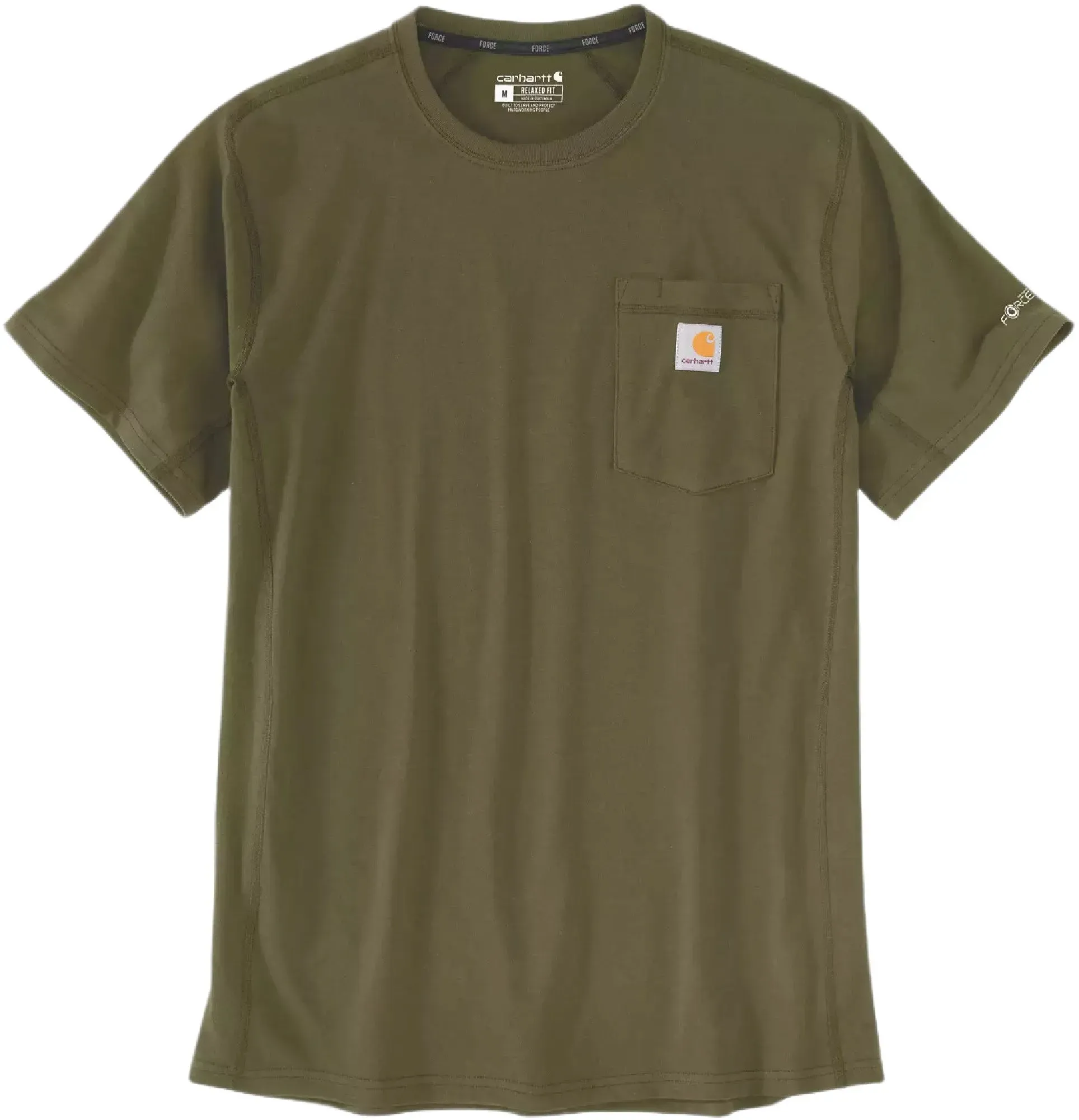 Carhartt Force Relaxed Fit Midweight Short Sleeve Pocket T-Shirt, grün-braun, Größe M für Männer