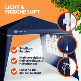 CASARIA Seitenwand Faltpavillon Capri 2er-Set Rot 3x3m