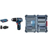 Bosch Professional Akku Schlagbohrschrauber GSB 12V-35 (inkl. 2x3.0 Ah Akku, Ladegerät GAL 12V-40) + 35-tlgs. Bohrer Bit Set (Pick and Click, Zubehör für Schlagschrauber, mit Bits und Universalhalter)