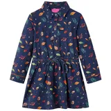 vidaXL Kinderkleid mit Langen Ärmeln Marineblau 140