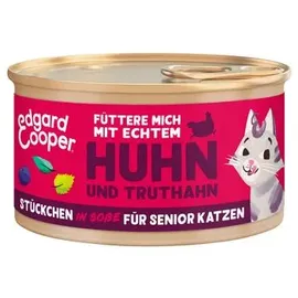 edgard & cooper® Freilauftruthahn & Freilaufhuhn Stückchen in Soße 18 x 85 g