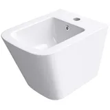 DOPORRO WC-Bidet Düren112 Weiß 48,5x34,5x33cm aus Keramik Wand-Bidet mit Überlauf