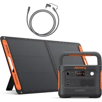 Jackery E1000 v2 Tragbare Powerstation mit 100W Solarpanel mit 5M DC Solarpanel Verlängerungskabel, 1070Wh LiFePO4 Solargenerator,1 Std. Schnellla...