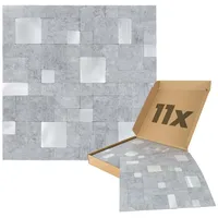 Dalsys Wandpaneel Dalsys Hellgrau Silber 11 St. 30,7 x