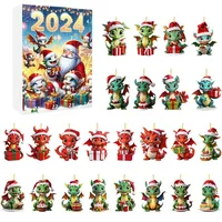 Drachen Adventskalender 2024 – Süßer Baby Drachen Countdown Kalender | Weihnachts Adventskalender Mit 24 Stück Baby Drachen Figuren Anhängern Für Weihnachtsdekorationen (B)