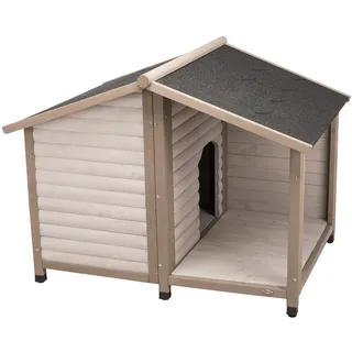 Trixie Hundehütte Lodge Satteldach, M–L: 130 × 100 × 105 cm, grau