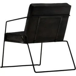 vidaXL Sessel Schwarz Echtleder